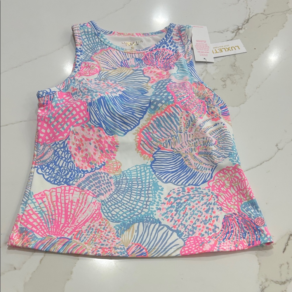 Lilly Pulitzer Pink and Blue Floral Tank Top